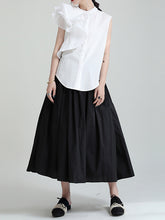 Flower Sleeve Loose Collar Sleeveless Shirt